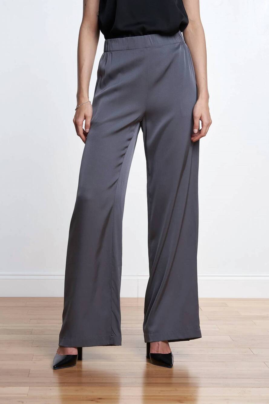 NEW NOUVELLE / SILK95FIVE almafi wide leg pants in fonce